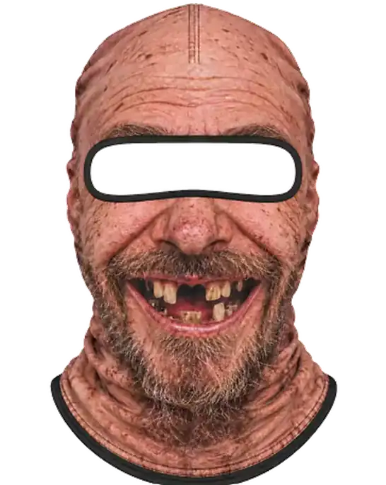 Uncle Gums toothless grin mask, front view